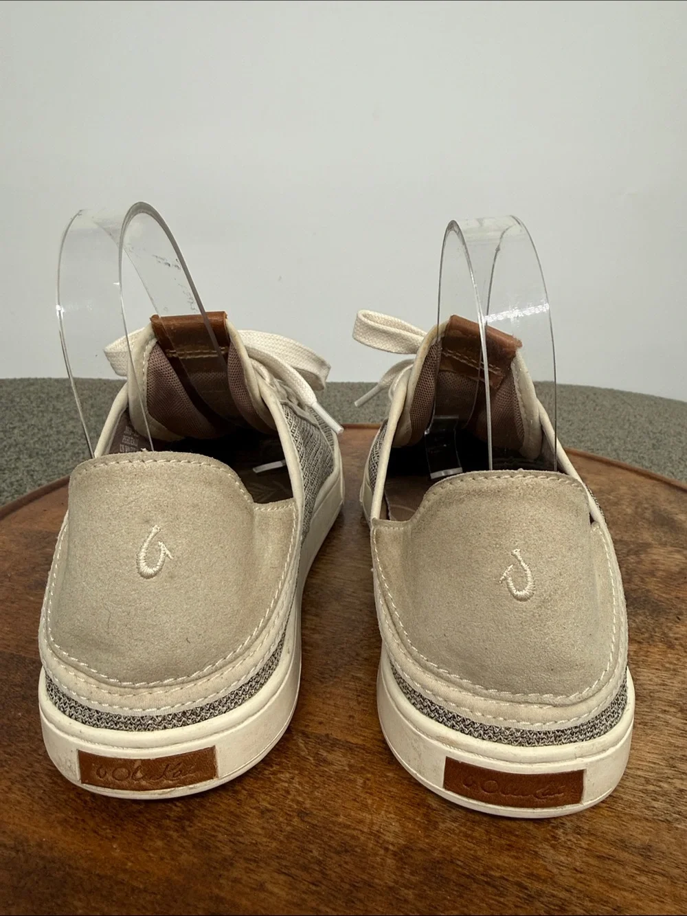 Olukai Shoes Wm 9 Pehuea Li Casual Low Canvas Sneakers Slip On Mule Beige Lace